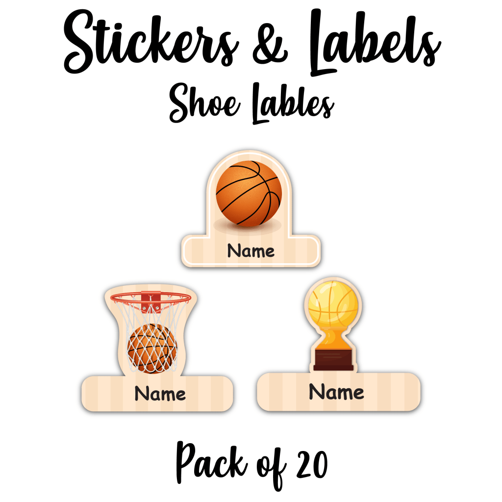 Basketball -Pack of 12 - Custom Labels | Stickers | Personalised Gift ...