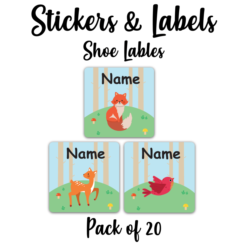 Woodland Animals -Pack of 12 - Custom Labels | Stickers | Personalised ...