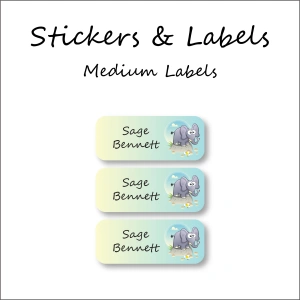 Bubble Hippo -Pack of 30 Classic Waterproof Labels 1 Bubble Hippo