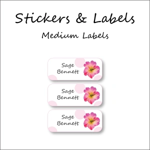 Wild Orchid Flower -Pack of 30 Classic Waterproof Labels 1 Wild Orchid Flower