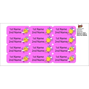 Pink Smiley -Pack of 30 Classic Waterproof Labels 3 LBL202406PKCL30057 2