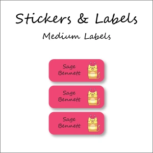 Lazy Cat -Pack of 30 Classic Waterproof Labels 1 Lazy Cat