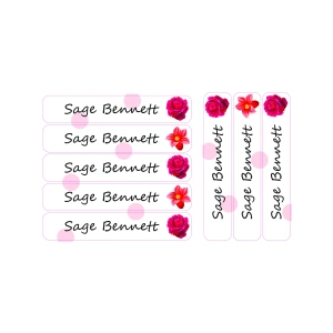 Red Rose-Pack of 30 Large waterproof labels 3 Large label 041 MU 02