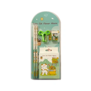 Cute Cat Flower House stationery set