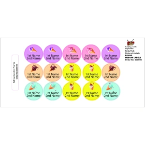 Ice Cream-Pack of 50 Round Waterproof Labels 2 LBL202406PKRL30004 2