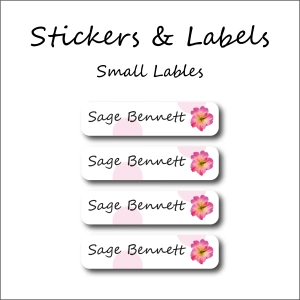 Wild Orchid Flower-Pack of 30 Small Waterproof Labels 1 Wild Orchid Flower